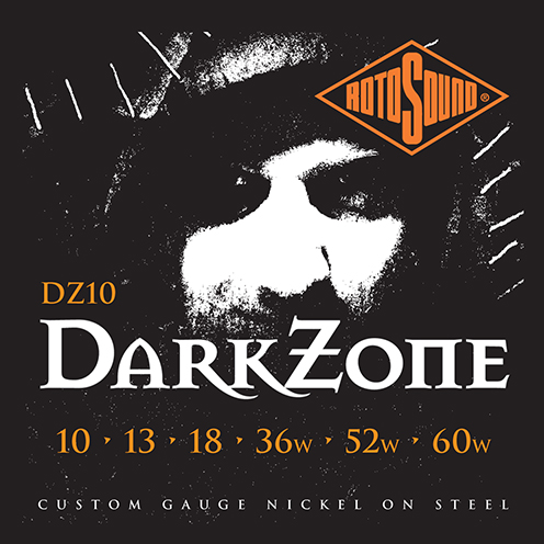 DZ10 Rotosound Roto Darkzone Dark Zone DZ 10 Nickel regular Light Top Heavy Bottom Hybrid Gauge Electric Guitar Strings giutar guage stings srings rock palm muting 60 drop tuning