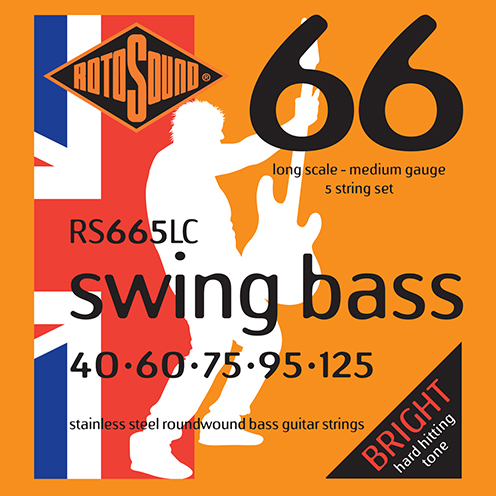 5 string Rotosound RS665 LC Swing Bass strings. Steel roundwound round wound swingbass bass wire precision jazz Rickenbacker 4003 John Entwistle bajo guitare rock metal standard gauge regular bright