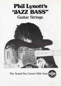 Phil Lynott Thin Lizzy Jazz Bass strings advert bad reputation tour 1977 Rotosound archive