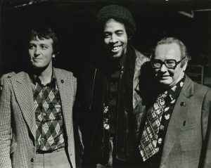 Stanley Clarke with Rotosound's Martyn and James How 1976